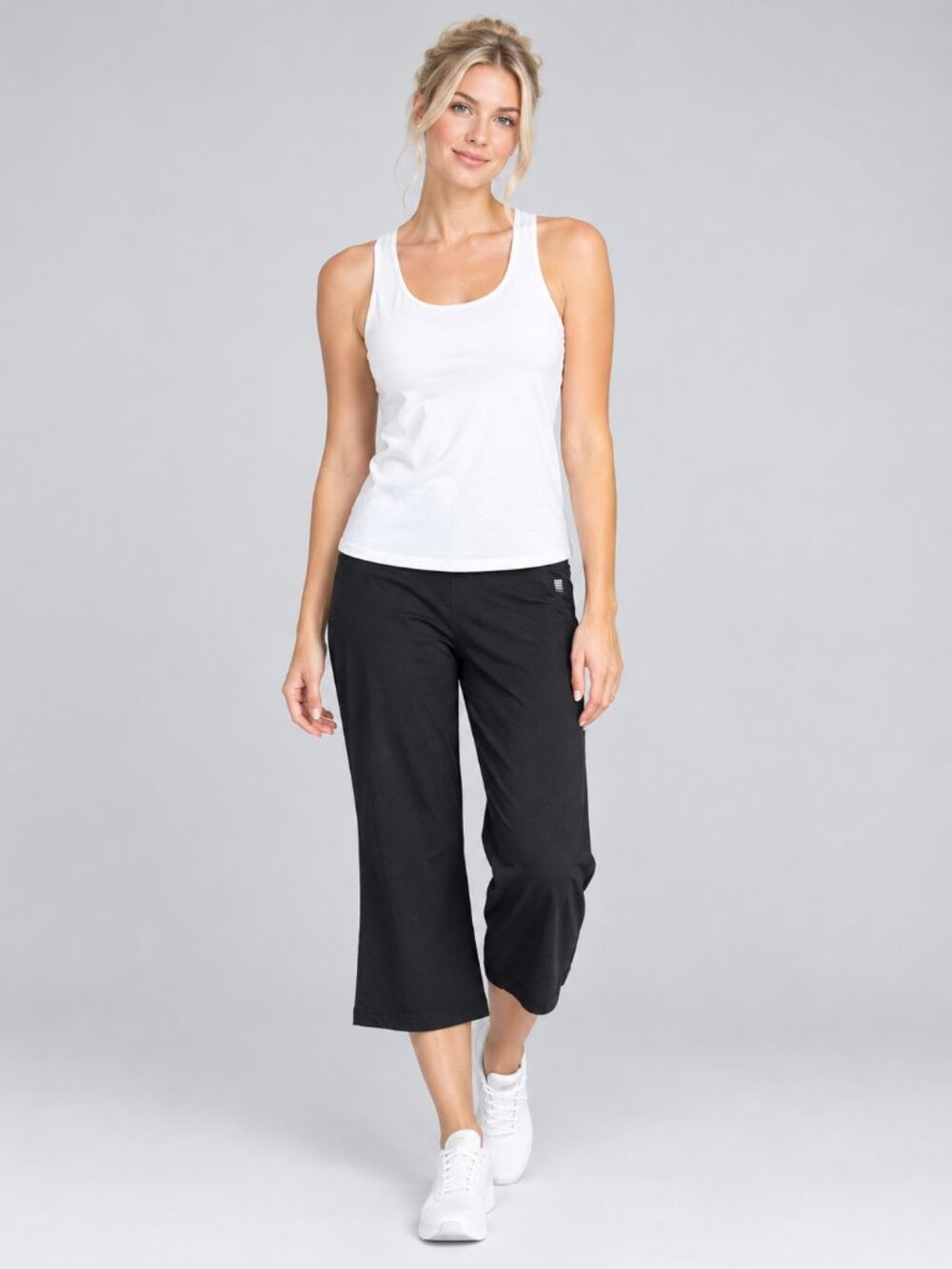 2/$30 Lands' End Capri Yoga Pants High Rise Black XL #A4933